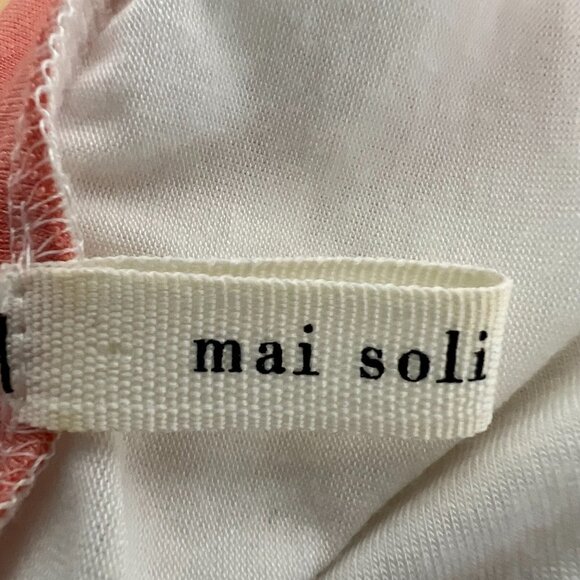 Mai Soli Womens Ivory Coral Short Sleeve Round Neck Pullover T-Shirt Size Small - Picture 9 of 10